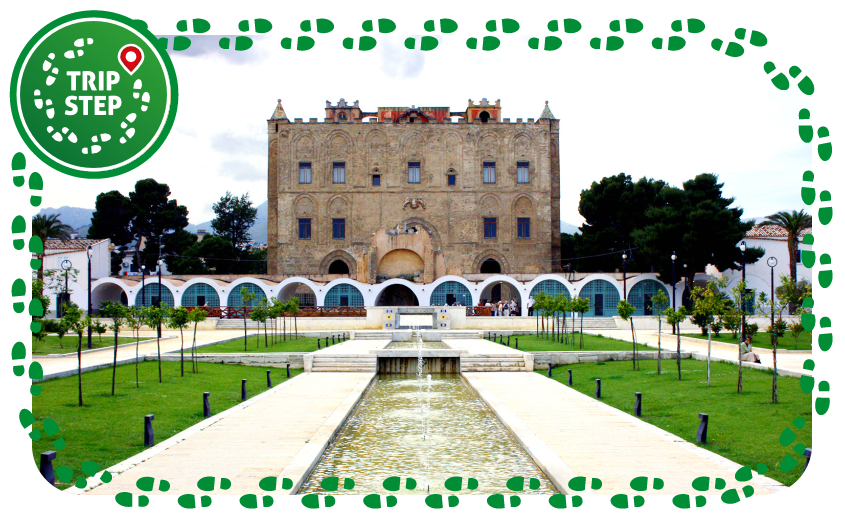 Palermo palazzo della Zisa visto dal giardino foto di: Matthias Süßen via Wikimedia Commons