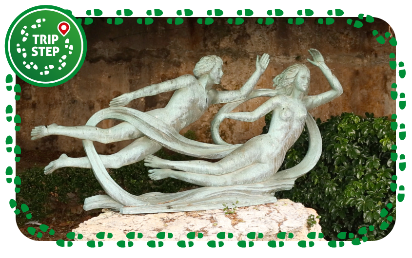 Siracusa Fontana Aretusa statua di Alfeo e Aretusa