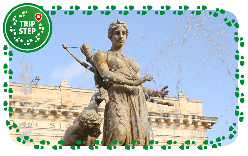 Siracusa fontana di Diana particolare della statua di Diana